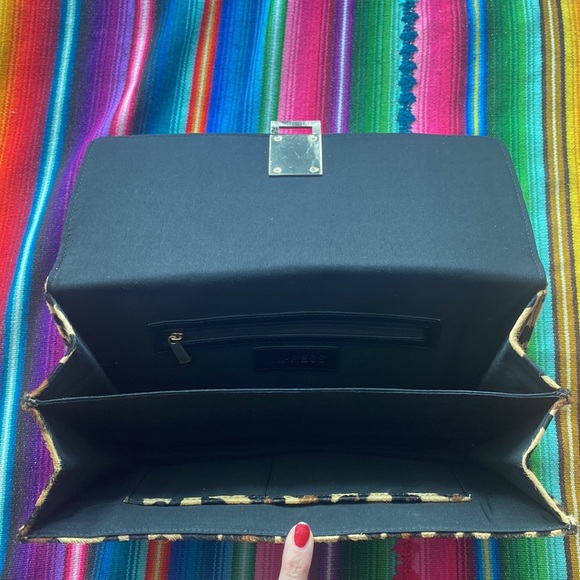 Express Vintage Oversized Leopard Print Pony Hair Clutch Purse - Picture 7 of 7